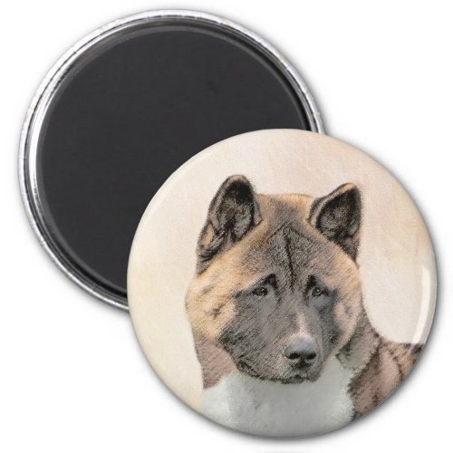 Akita Painting _ Cute Original Dog Art Magnet