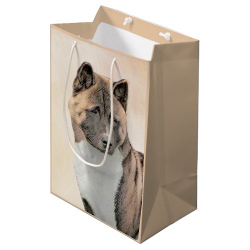 Akita Painting _ Cute Original Dog Art Medium Gift Bag