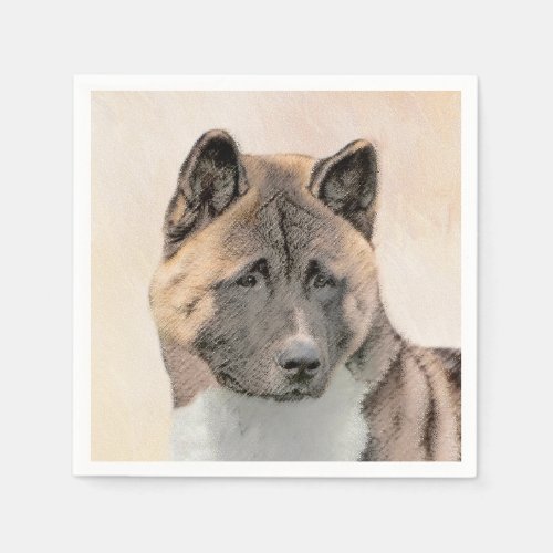 Akita Painting _ Cute Original Dog Art Napkins
