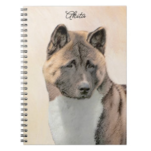 Akita Painting - Cute Original Dog Art Notebook