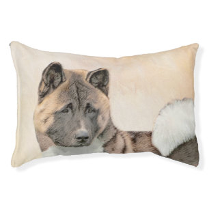 Akita Painting - Cute Original Dog Art Pet Bed