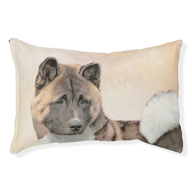 Akita Painting - Cute Original Dog Art Pet Bed (Front)