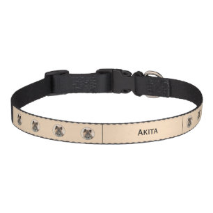 Akita Painting - Cute Original Dog Art Pet Collar