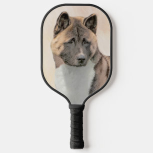Akita Painting - Cute Original Dog Art Pickleball Paddle