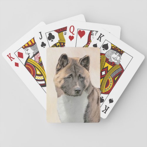 Akita Painting _ Cute Original Dog Art Playing Cards