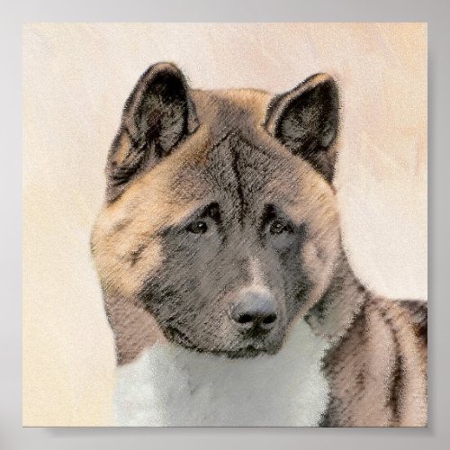 Akita Painting _ Cute Original Dog Art Poster