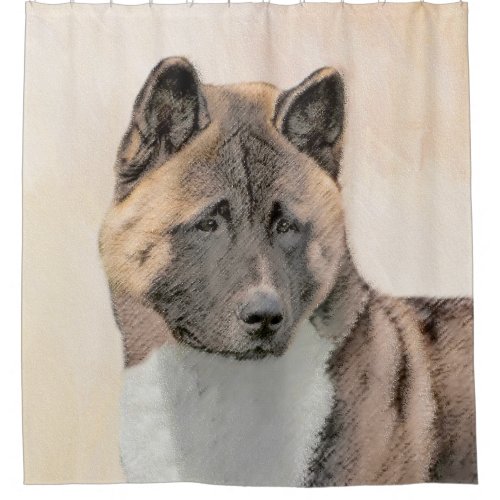 Akita Painting _ Cute Original Dog Art Shower Curtain