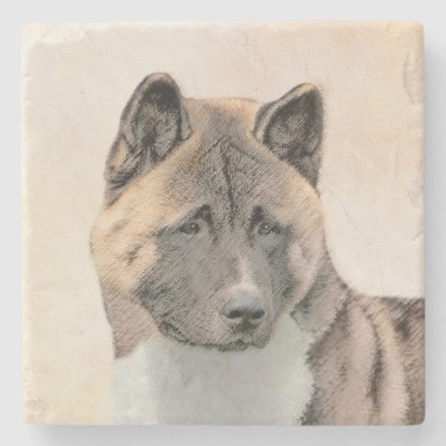 Akita Painting _ Cute Original Dog Art Stone Coaster
