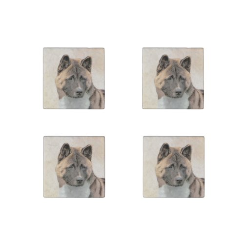 Akita Painting _ Cute Original Dog Art Stone Magnet