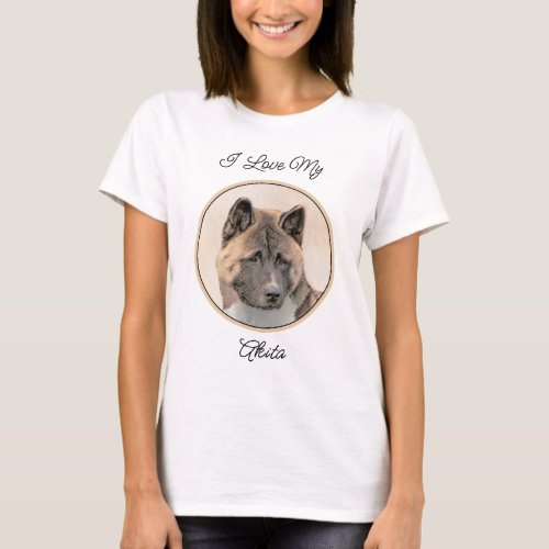 Akita Painting _ Cute Original Dog Art T_Shirt