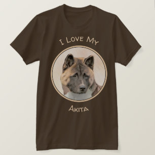 Akita Painting - Cute Original Dog Art T-Shirt