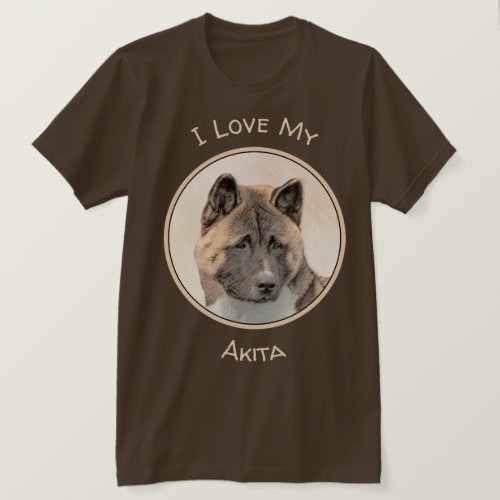 Akita Painting _ Cute Original Dog Art T_Shirt