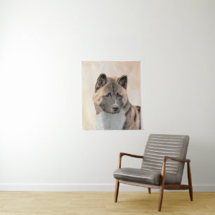 Akita Painting - Cute Original Dog Art Tapestry