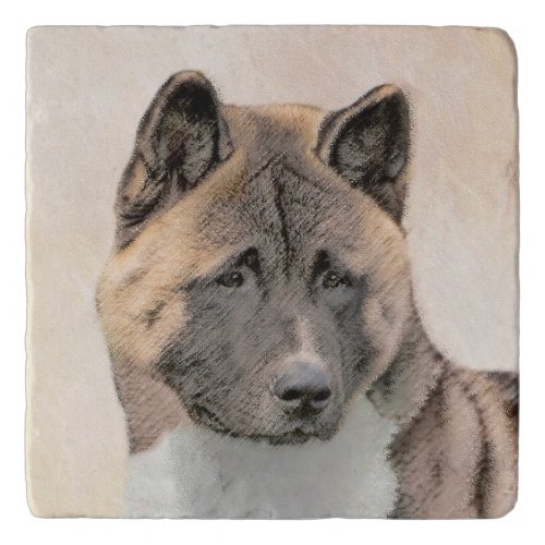 Akita Painting _ Cute Original Dog Art Trivet
