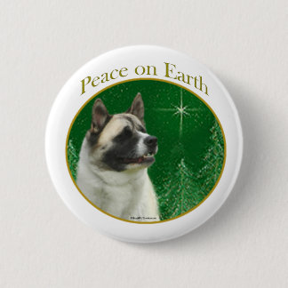 Akita Peace Pinback Button