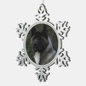 akita pinto black mask snowflake pewter christmas ornament | Zazzle