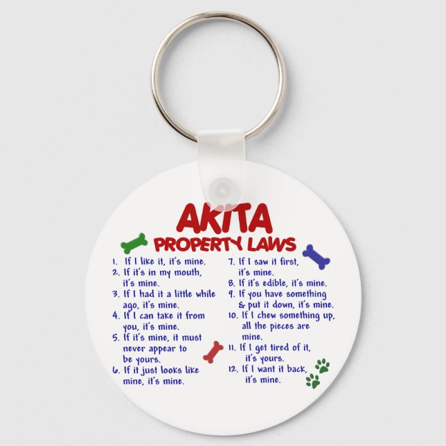 AKITA Property Laws 2 Keychain (Front)
