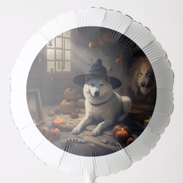 Akita Pumpkins Halloween Scary Balloon (Front)