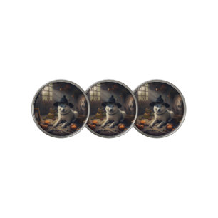 Akita Pumpkins Halloween Scary Golf Ball Marker