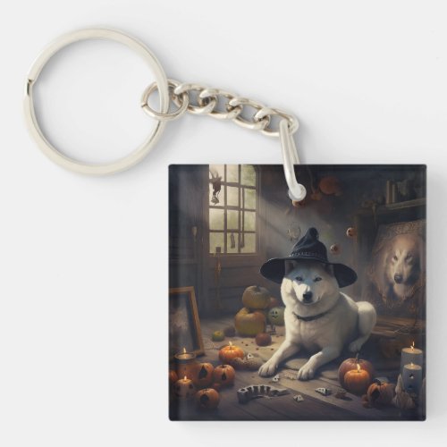 Akita Pumpkins Halloween Scary Keychain