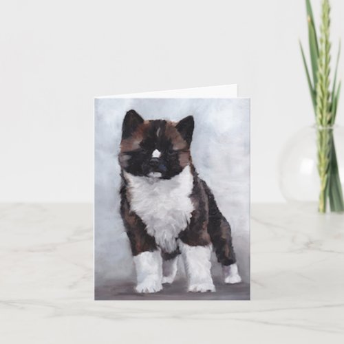 Akita Puppy Dog Art Note Card