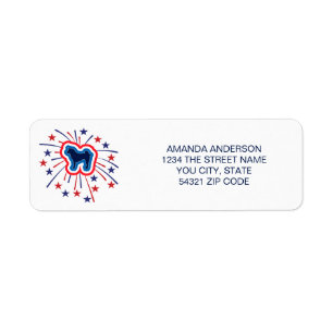 Akita Red White And Blue Return Address Label