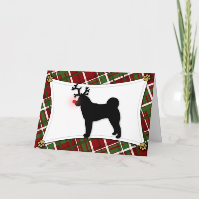 Akita Reindeer Christmas Card (Front)