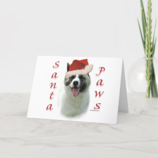 Akita Santa Paws Holiday Card