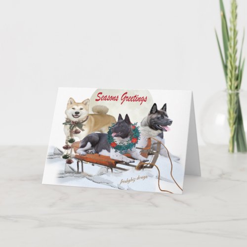 Akita Season Greetings Cards