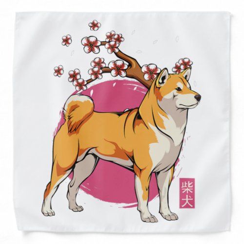 akita shiba inu dog japanese cherry blossom sakura bandana