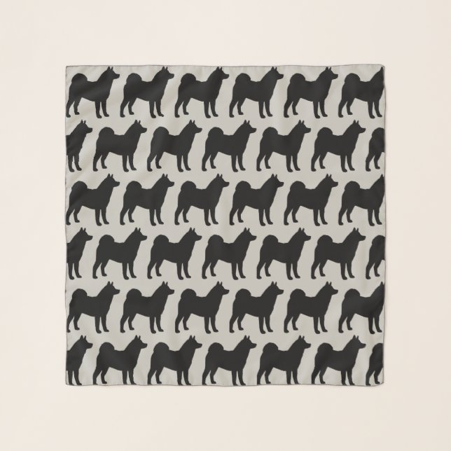 Akita Silhouettes Pattern Scarf (Front)