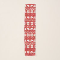 Akita Silhouettes Red Christmas Pattern