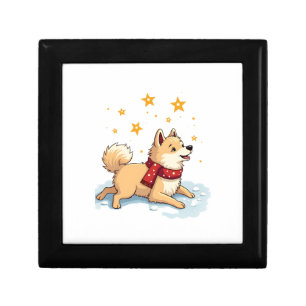 Akita Snowball Fight dog Gift Box