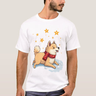 Akita Snowball Fight T-Shirt