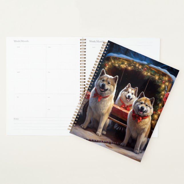 Akita Snowy Sleigh Ride Christmas Decor Planner (Display)