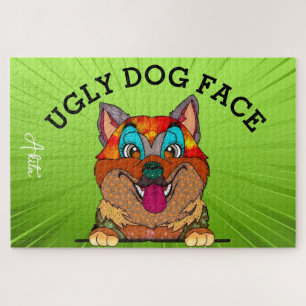 Akita ugly dog face 1000 piece jigsaw puzzle