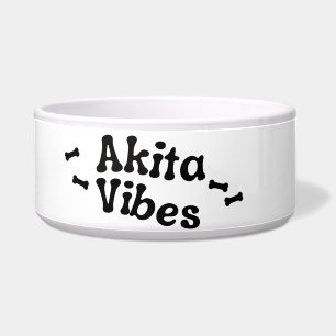 Akita Vibes Ceramic Dog Bowl 