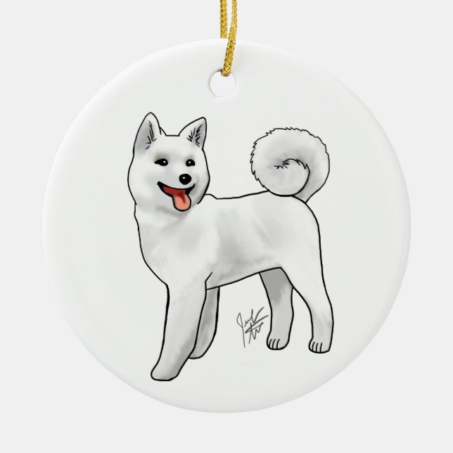 Akita - White Ornament (Front)