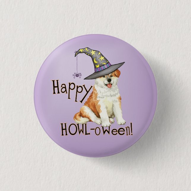 Akita Witch Button (Front)