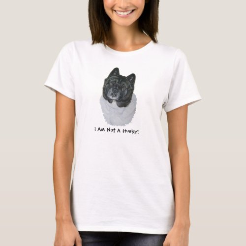 akita with black head light hearted husky slogan T_Shirt