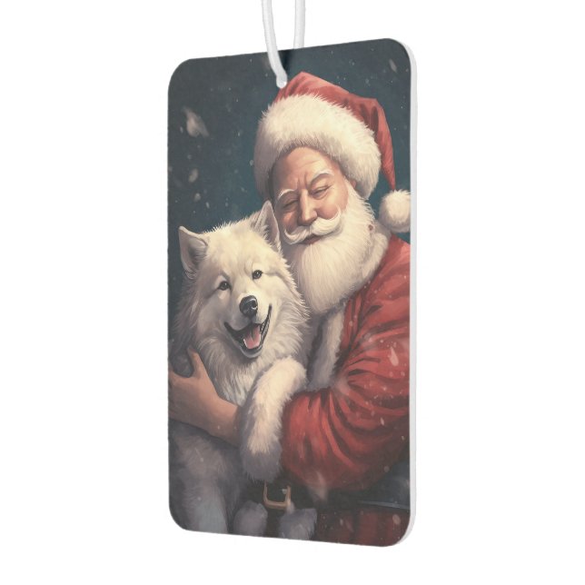 Akita with Santa Claus Festive Christmas  Air Freshener (Left)