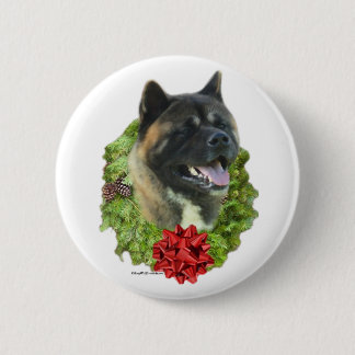 Akita Wreath - Button