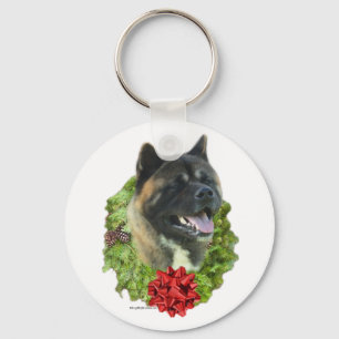 Akita Wreath - Keychain