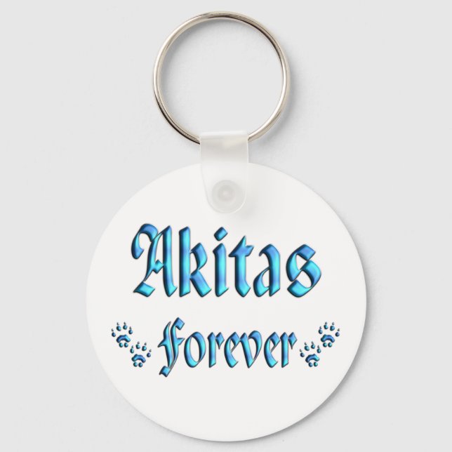 Akitas Forever Keychain (Front)