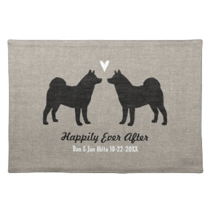 Akitas Wedding with Custom Text Cloth Placemat
