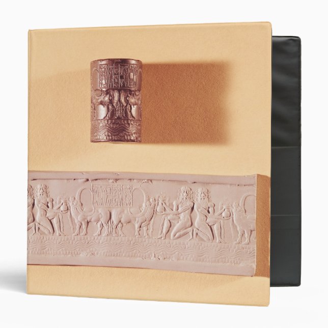 Akkadian cylinder seal and impression 3 ring binder (Front/Inside)