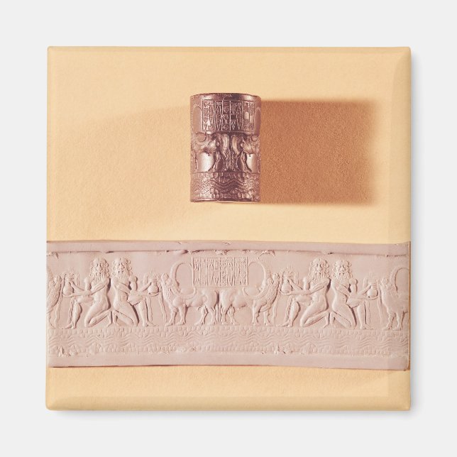 Akkadian cylinder seal and impression magnet (Front)