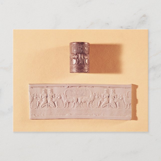 Akkadian cylinder seal and impression postcard (Front)