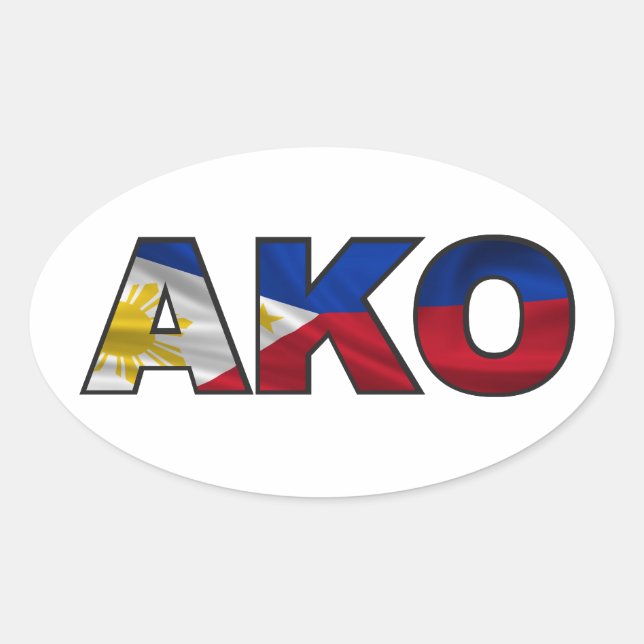 AKO -Philippines Flag Oval Sticker (Front)