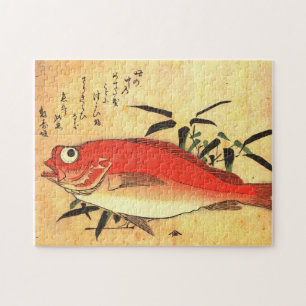 Akodai - Hiroshige's Colorful Japanese Fish Print Jigsaw Puzzle